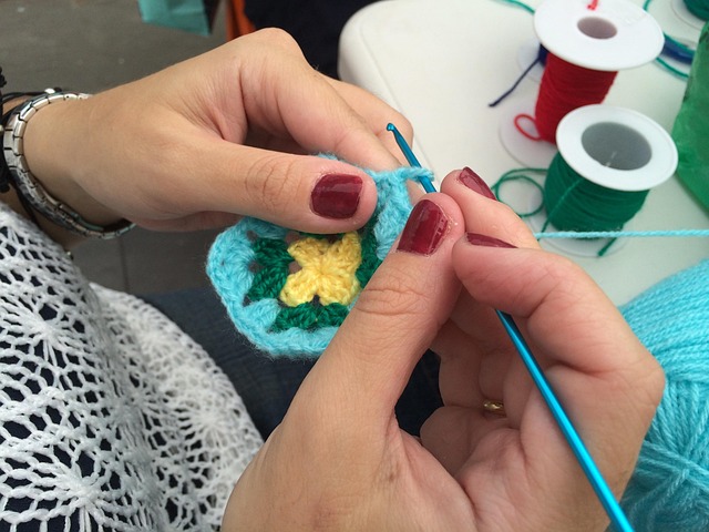 Crocheting a granny square